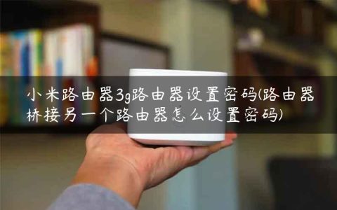 小米路由器3g路由器设置密码(路由器桥接另一个路由器怎么设置密码)
