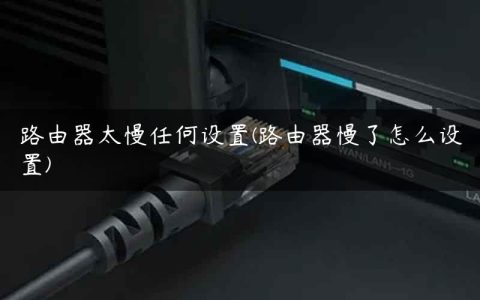 路由器太慢任何设置(路由器慢了怎么设置)