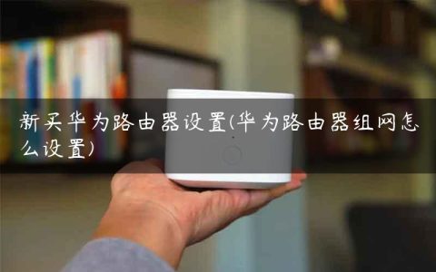 新买华为路由器设置(华为路由器组网怎么设置)