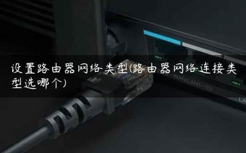 设置路由器网络类型(路由器网络连接类型选哪个)