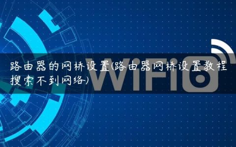 路由器的网桥设置(路由器网桥设置教程搜索不到网络)