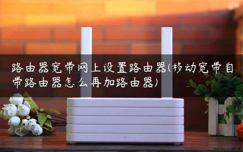 路由器宽带网上设置路由器(移动宽带自带路由器怎么再加路由器)