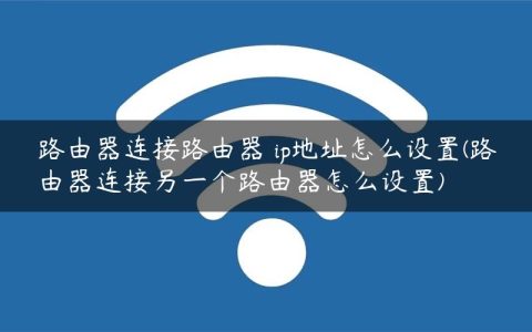 路由器连接路由器 ip地址怎么设置(路由器连接另一个路由器怎么设置)