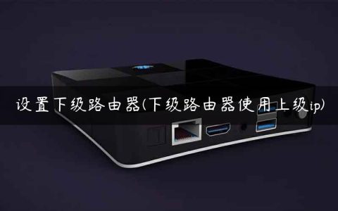 设置下级路由器(下级路由器使用上级ip)