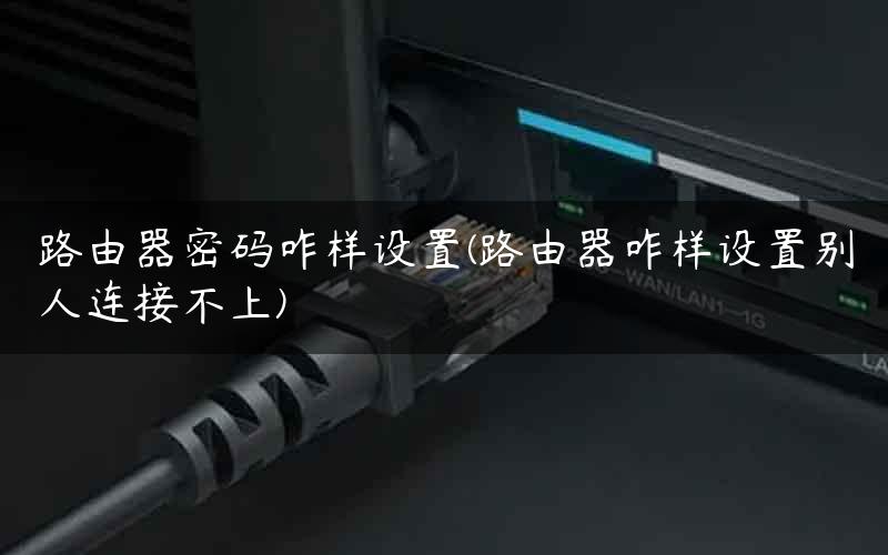 路由器密码咋样设置(路由器咋样设置别人连接不上)