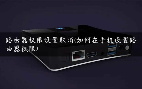 路由器权限设置取消(如何在手机设置路由器权限)