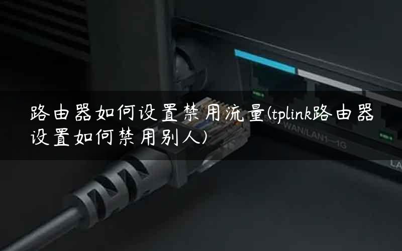 路由器如何设置禁用流量(tplink路由器设置如何禁用别人)