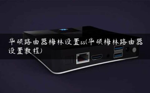 华硕路由器梅林设置ss(华硕梅林路由器设置教程)