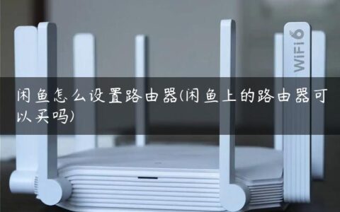 闲鱼怎么设置路由器(闲鱼上的路由器可以买吗)