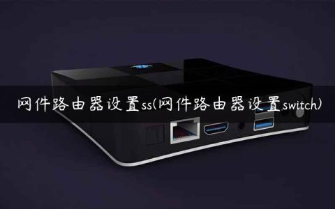 网件路由器设置ss(网件路由器设置switch)